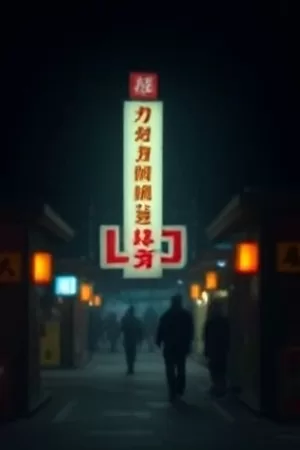 雪线以北竖版海报，暴风雪中一队救援队员的剪影
